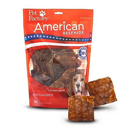 Pet Factory American Beefhide Chips Beef Flavor Dog Chews, 22 oz.