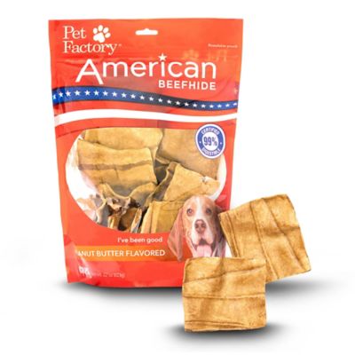 Pet Factory American Beefhide Chips Peanut Butter Flavor Dog Chews, 22 oz.