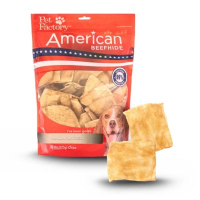 Pet Factory Vanilla Flavor American Beefhide Chips Dog Chew Treats, 22 oz.