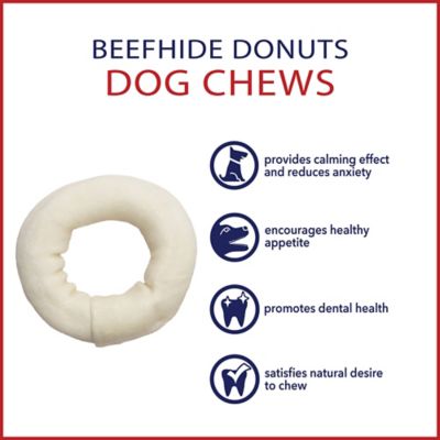 Image showing  3-4 in. American Beefhide Natural Flavor Donuts Dog Chew Treats, 8 ct.