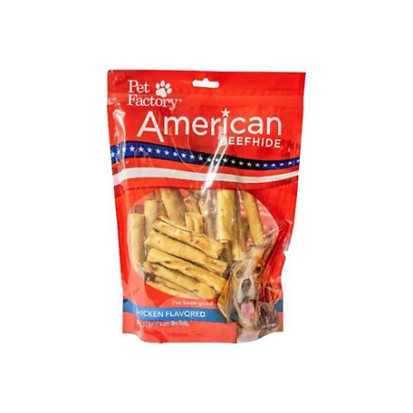 Pet Factory Chicken Flavor American Beefhide Mini Rolls Dog Chew Treats, 3 in., 40 ct.