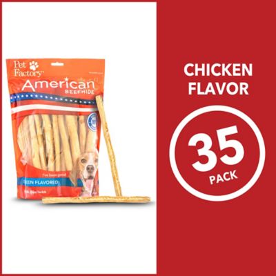Image showing  10 in. American Beefhide Thin Rolls Chicken Flavor Dog Chews, 35 ct.