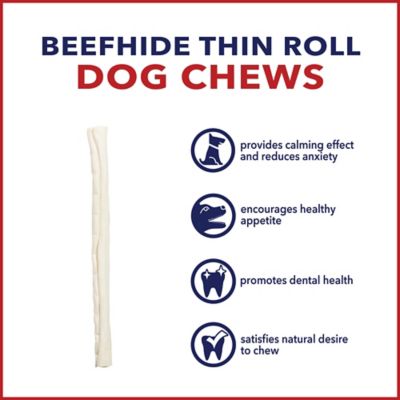 Image showing  10 in. American Beefhide Thin Rolls Natural Flavor Dog Chews, 35 ct.