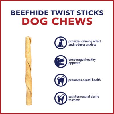 Image showing  5 in. American Beefhide Chicken Flavor Twist Sticks Dog Chew Treats, 1 lb.