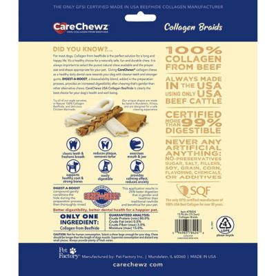 Image showing  6-7 in. CareChewz Chicken Marinade Flavor Collagen Skinny Braid Sticks Dog Chew Treats, 15 ct.