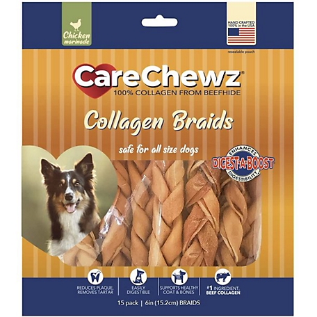 Pet Factory CareChewz Natural Flavor Collagen Skinny Braid Sticks Dog Chew Treats, 6-7 in., 15 ct.