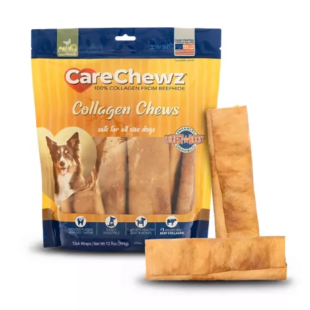 Pet Factory CareChewz Chicken Marinade Flavor Small Collagen Wraps Dog Chews 6-7 in 12 ct Dog Bones Rawhide & Rawhide Alternative