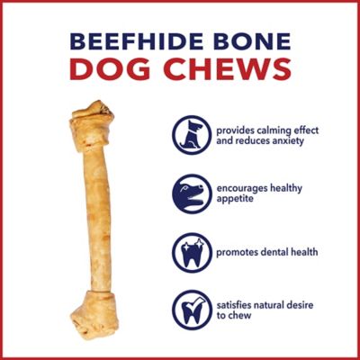 Image showing  15 in. American Beefhide Chicken Flavor Bone Dog Chew Treat
