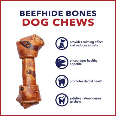 Image showing  6 in. American Beefhide Beef Flavor Bones Dog Chew Treats, 12 ct.