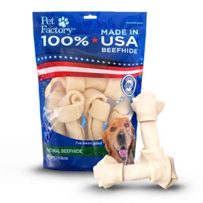 Pet Factory Made in USA Beefhide Bones Natural Flavor, 6-7in., 8 ct.