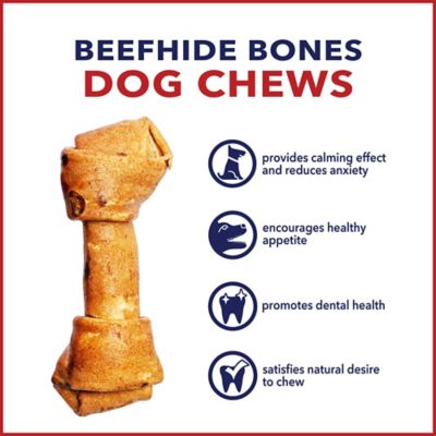 Image showing  6 in. American Beefhide Bones Peanut Butter Flavor Dog Chew Treats, 12 ct.