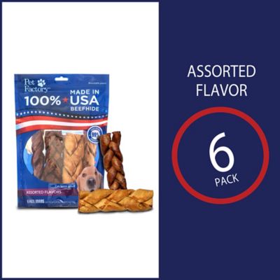 Image showing  6 in. American Beefhide Beef and Chicken Flavor Braided Sticks Dog Chew Treats, 6 ct.
