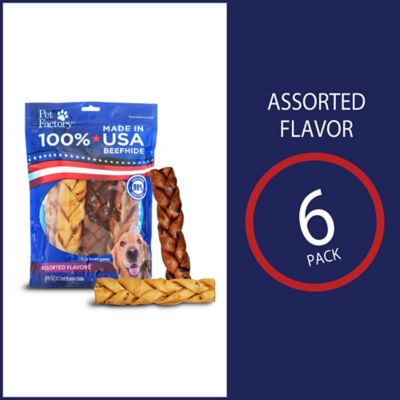 Image showing  7 in. American Beefhide Beef and Chicken Flavor Braided Sticks Dog Chew Treats, 6 ct.