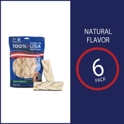 Image showing  6 in. American Beefhide Natural Flavor Braided Sticks Dog Chew Treats, 6 ct.
