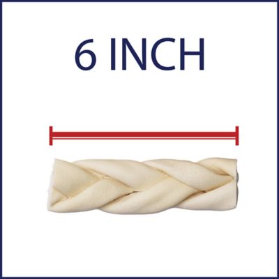 Image showing  6 in. American Beefhide Natural Flavor Braided Sticks Dog Chew Treats, 6 ct.