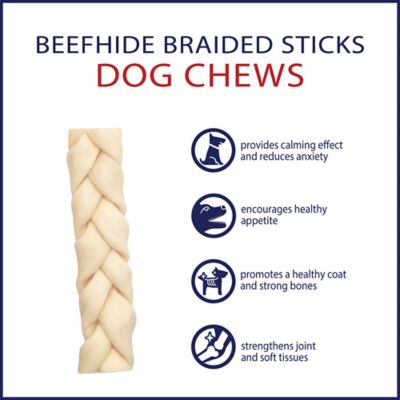Image showing  American 7 in. Beefhide Natural Flavor Braided Sticks Dog Chew Treats, 6 ct.