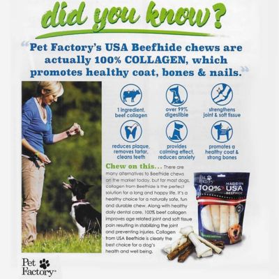 Image showing 5 th Pet Factory 7 in. American Beefhide Peanut Butter Flavor Braided Sticks Dog Chews, 6 ct.