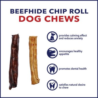 Image showing  5 in. American Beefhide Beef and Chicken Flavor Chip Rolls Dog Chew Treats, 18 ct.