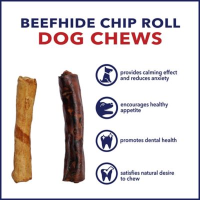 Image showing  5 in. American Beefhide Beef and Chicken Flavor Chip Rolls Dog Chew Treats, 20 ct.
