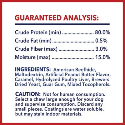Image showing  5 in. American Beefhide Peanut Butter Flavor Chip Rolls Dog Chew Treats, 20 ct.