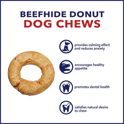 Image showing  American Beefhide 3 in. Chicken Flavor Donuts Dog Chew Treats, 12 ct.