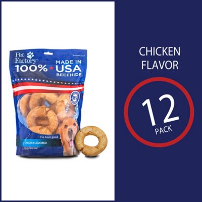 Image showing  American Beefhide 3 in. Chicken Flavor Donuts Dog Chew Treats, 12 ct.