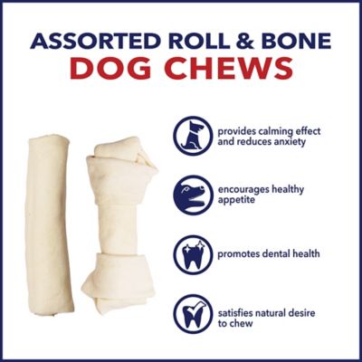 Image showing  6-7 in. American Beefhide Medium Natural Flavor Bones and Rolls Dog Chew Treats, 10 ct.
