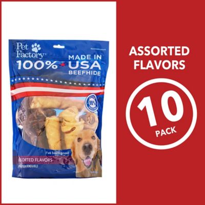Image showing  6-7 in. American Beefhide Medium Beef and Chicken Flavor Bones and Rolls Dog Chew Treats, 10 ct.