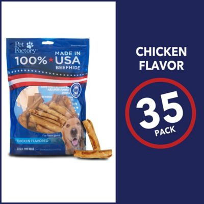 Image showing  3-3.5 in. American Beefhide Chicken Flavor Mini Rolls Dog Chew Treats, 35 ct.