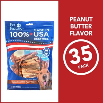 Image showing  3-3.5 in. American Beefhide Peanut Butter Flavor Mini Rolls Dog Chew Treats, 35 ct.