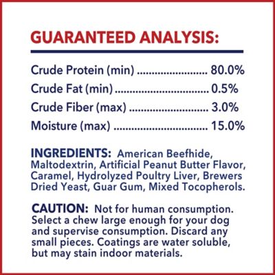 Image showing  10 in. American Beefhide Peanut Butter Flavor Made in USA Beefhide Roll Dog Chew Treat