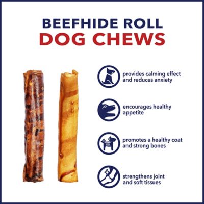Image showing  8 in. American Beefhide Beef and Chicken Flavor Rolls Dog Chew Treats, 10 ct.