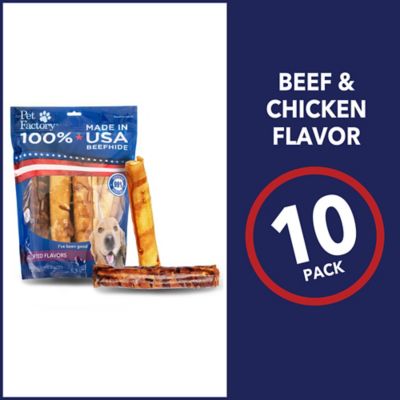 Image showing  8 in. American Beefhide Beef and Chicken Flavor Rolls Dog Chew Treats, 10 ct.