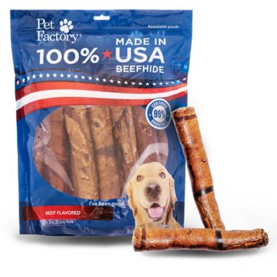 Pet Factory Beef Flavor Made in USA Beefhide Rolls Dog Chew Treats, 8 in., 15 ct.