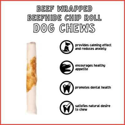 Image showing  5 in. Twistedz American Beefhide Chip Roll Dog Chew Treats with Beef Meat Wrap, 8 ct.