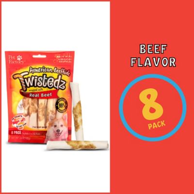 Image showing  5 in. Twistedz American Beefhide Chip Roll Dog Chew Treats with Beef Meat Wrap, 8 ct.