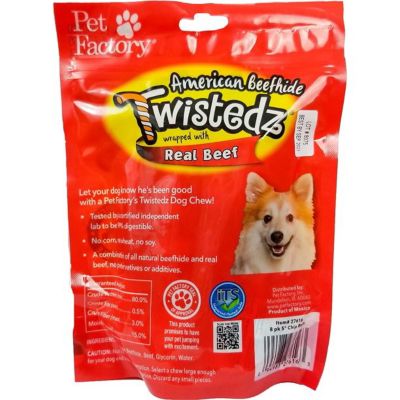 Image showing  5 in. Twistedz American Beefhide Chip Roll Dog Chew Treats with Pork Meat Wrap, 8 ct.