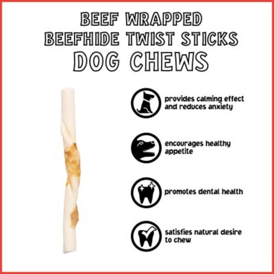 Image showing  5 in. Twistedz American Beefhide Twist Stick Dog Chews with Beef Meat Wrap, 20 ct.