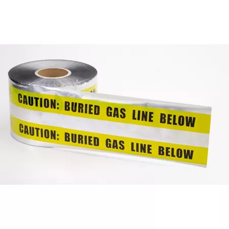 Mutual Industries Gas Line Detection Tape 6 in x 1000 ft. Marking Flags