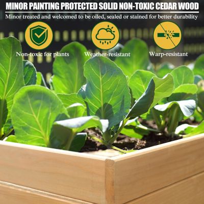 Image showing 5 th Veikous Large Wooden Raised Garden Bed with Funnel Design and Liner, 70.8 in. x 31.4 in. x 28.5 in., Natural