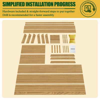 Image showing 6 th Veikous Large Wooden Raised Garden Bed with Funnel Design and Liner, 70.8 in. x 31.4 in. x 28.5 in., Natural