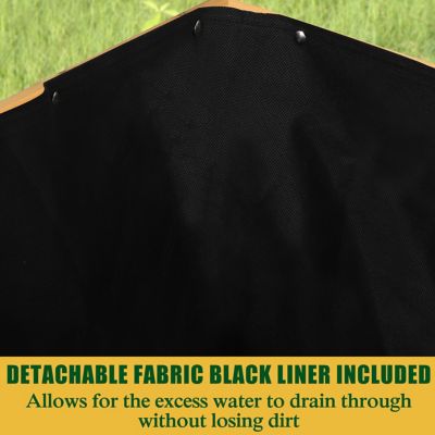 Image showing 7 th Veikous Large Wooden Raised Garden Bed with Funnel Design and Liner, 70.8 in. x 31.4 in. x 28.5 in., Natural