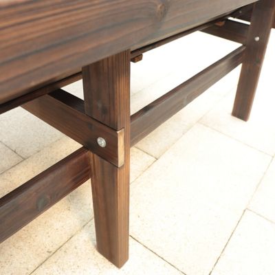 Image showing 8 th Veikous Large Wooden Raised Garden Bed with Funnel Design and Liner, 70.8 in. x 31.4 in. x 28.5 in., Rustic