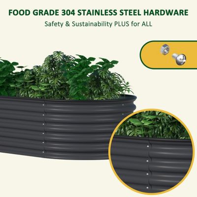 Image showing 5 th Veikous 9-in-1 Modular Metal Raised Garden Bed Kit, 24 in. x 96 in. x 17 in.