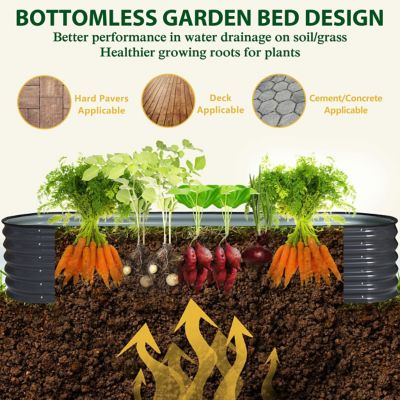Image showing 6 th Veikous 9-in-1 Modular Metal Raised Garden Bed Kit, 24 in. x 96 in. x 17 in.