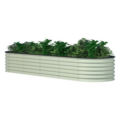 Image showing  Metal Raised Garden Bed for Vegetables and Flowers, 24 in. x 96 in. x 17 in., Light Green