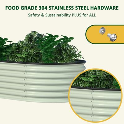 Image showing 5 th Veikous Metal Raised Garden Bed for Vegetables and Flowers, 24 in. x 96 in. x 17 in., Light Green