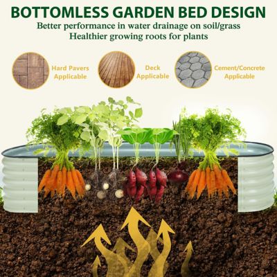 Image showing 6 th Veikous Metal Raised Garden Bed for Vegetables and Flowers, 24 in. x 96 in. x 17 in., Light Green