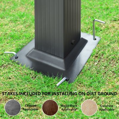 Image showing  10 ft. x 10 ft. Aluminum Outdoor Patio Pergola with Retractable Sun Shade Canopy Cover, Gray