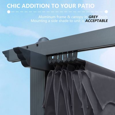 Image showing 6 th Veikous 10 ft. x 10 ft. Aluminum Outdoor Patio Pergola with Retractable Sun Shade Canopy Cover, Gray